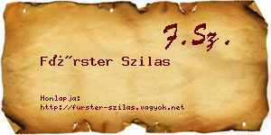 Fürster Szilas névjegykártya